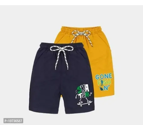 Fancy Cotton Printed Shorts For Boys Combo Of 2