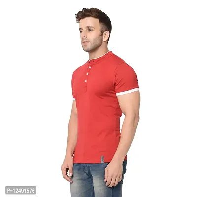Jambul Men's Cotton Blend Regular Fit Neck Half Sleeve Casual Wear T-Shirt-thumb3