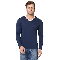 Jambul Regular Fit Men's Cotton V Neck Full Sleeve Casual T-Shirt_Navy-thumb3