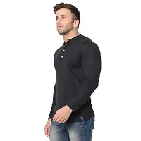 Jambul Men's Cotton Blend Regular Fit Neck Full Sleeve Casual Wear T-Shirt_Black-thumb2