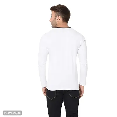 Jambul Regular Fit Men's Cotton V Neck Full Sleeve Casual T-Shirt_White-thumb5