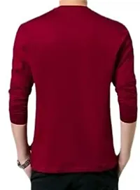 Jambul Men's Cotton Full Sleeve Regular Fit T-Shirt Maroon-thumb1