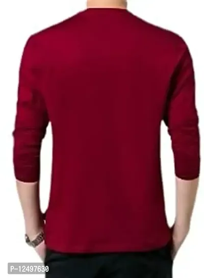 Jambul Men's Cotton Full Sleeve Regular Fit T-Shirt Maroon-thumb2