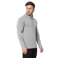 Jambul Men's Cotton Blend Regular Fit Neck Full Sleeve Casual Wear T-Shirt_Grey-thumb3