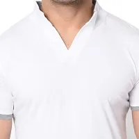 Jambul Men's 100% Pure Cotton Half Sleeves Collar Neck Casual Wear Tshirt-thumb3