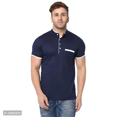 Jambul Regular Fit Men's Cotton Half Sleeve Casual Wear T-Shirt(Navy)