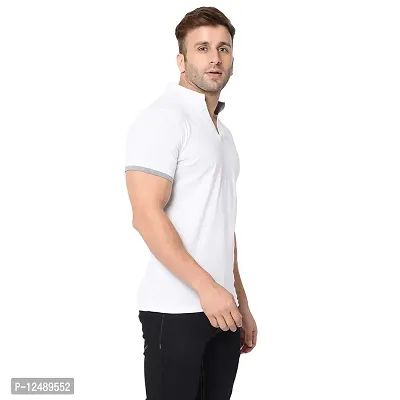 Jambul Men's 100% Pure Cotton Half Sleeves Collar Neck Casual Wear Tshirt-thumb3