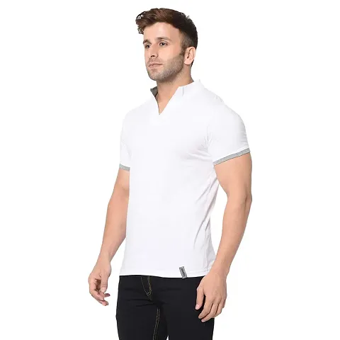 Jambul Men's 100% Pure Half Sleeves Collar Neck Casual Wear Tshirt