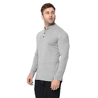 Jambul Men's Cotton Blend Regular Fit Neck Full Sleeve Casual Wear T-Shirt_Grey-thumb2