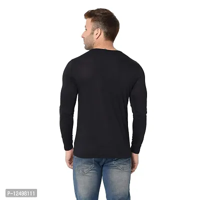 Jambul Regular Fit Trendy Cotton Henely Neck Men's Full Sleeve T-Shirt Black-thumb5