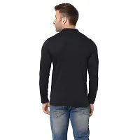 Jambul Men's 100% Pure Cotton Full Sleeves Collar Neck Casual Wear Tshirt (Black_Small)-thumb4