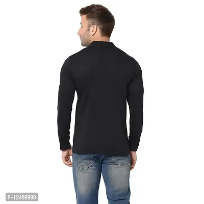 Jambul Men's 100% Pure Cotton Full Sleeves Collar Neck Casual Wear Tshirt (Black_Small)-thumb5