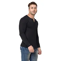 Jambul Regular Fit Trendy Cotton Henely Neck Men's Full Sleeve T-Shirt Black-thumb3