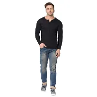 Jambul Regular Fit Trendy Cotton Henely Neck Men's Full Sleeve T-Shirt Black-thumb1