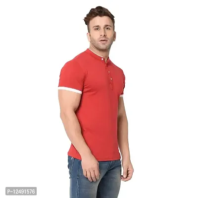 Jambul Men's Cotton Blend Regular Fit Neck Half Sleeve Casual Wear T-Shirt-thumb4