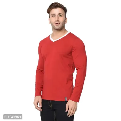 Jambul Regular Fit Men's Cotton V Neck Full Sleeve Casual T-Shirt-thumb2