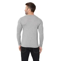Jambul Regular Fit Trendy Cotton Henely Neck Men's Full Sleeve T-Shirt Grey-thumb4