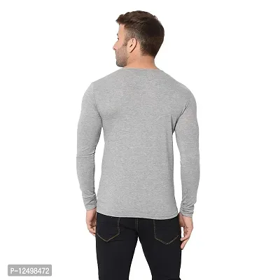 Jambul Regular Fit Trendy Cotton Henely Neck Men's Full Sleeve T-Shirt Grey-thumb5