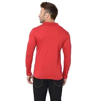 Jambul Men's 100% Pure Cotton Full Sleeves Collar Neck Casual Wear Tshirt (Red_Small)-thumb4