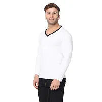 Jambul Regular Fit Men's Cotton V Neck Full Sleeve Casual T-Shirt_White-thumb1