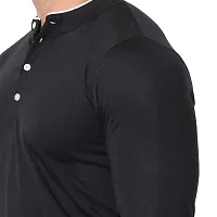 Jambul Men's Cotton Blend Regular Fit Neck Full Sleeve Casual Wear T-Shirt_Black-thumb4