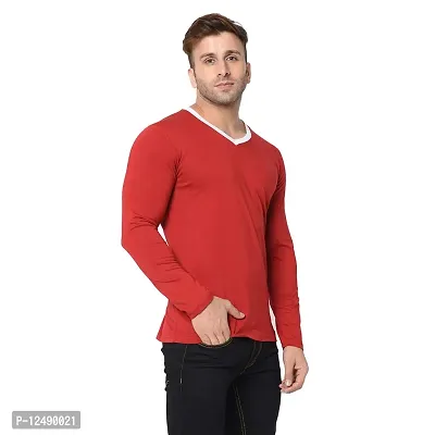 Jambul Regular Fit Men's Cotton V Neck Full Sleeve Casual T-Shirt-thumb3