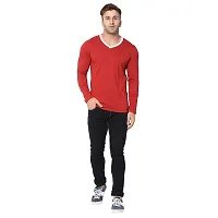 Jambul Regular Fit Men's Cotton V Neck Full Sleeve Casual T-Shirt-thumb3