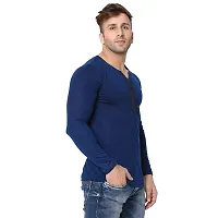 Jambul Men's Cotton Blend Regular Fit V Neck Full Sleeve Casual T-Shirt-thumb2