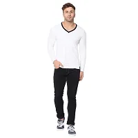 Jambul Regular Fit Men's Cotton V Neck Full Sleeve Casual T-Shirt_White-thumb3