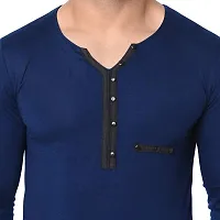 Jambul Men's Cotton Blend Regular Fit V Neck Full Sleeve Casual T-Shirt-thumb3