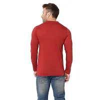 Jambul Men's Cotton Blend Regular Fit Neck Full Sleeve Casual Wear T-Shirt_Red-thumb4