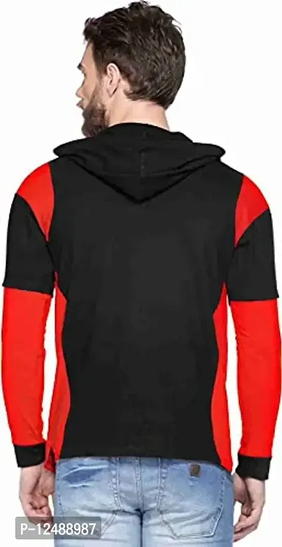 Jambul Regular Fit Cotton Men's Full Sleeve Hooded T-Shirt-thumb3