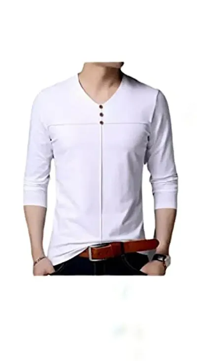 Jambul Regular Fit Men's Cotton Full Sleeve V Neck T-Shirt