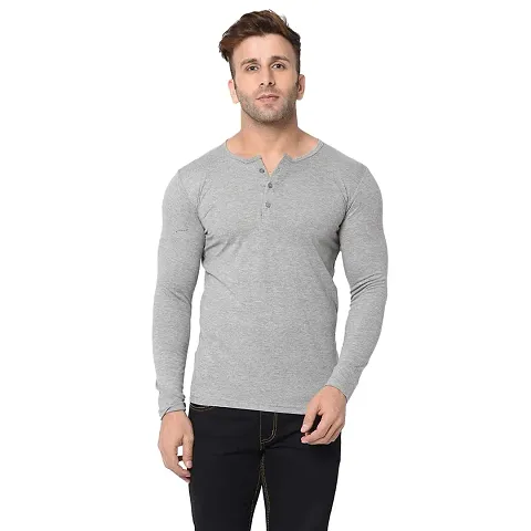 Jambul Regular Fit Trendy Cotton Henely Neck Men's Full Sleeve T-Shirt