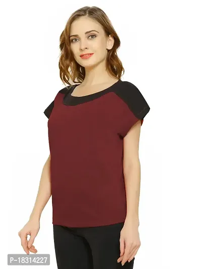 HEATHEX Women's Regular Funky Plain Cotton T-Shirt-thumb3