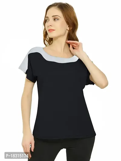 HEATHEX Women's Regular Funky Plain Cotton T-Shirt-thumb0