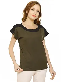 HEATHEX Women's Regular Funky Plain Cotton T-Shirt-thumb4