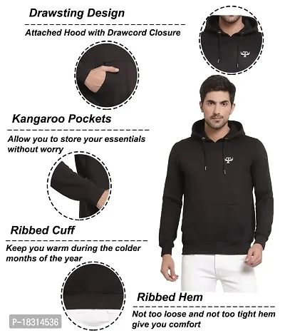 HEATHEX Men's Pullover EcoSmart Stylish Cotton Fleece Hooded Neck Sweatshirt-thumb3