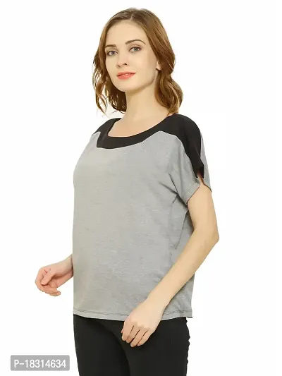 HEATHEX Women's Regular Funky Plain Cotton T-Shirt-thumb3