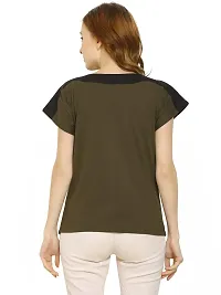 HEATHEX Women's Regular Funky Plain Cotton T-Shirt-thumb2