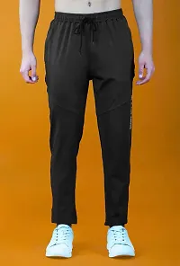 HEATHEX Men's Soft Poly Interlock 4 Way Spandex Stretchable Lycra Sports Trackpants with Zipper Pocket-thumb3