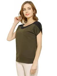 HEATHEX Women's Regular Funky Plain Cotton T-Shirt-thumb3