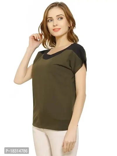 HEATHEX Women's Regular Funky Plain Cotton T-Shirt-thumb4