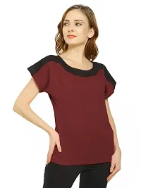 HEATHEX Women's Regular Funky Plain Cotton T-Shirt-thumb3