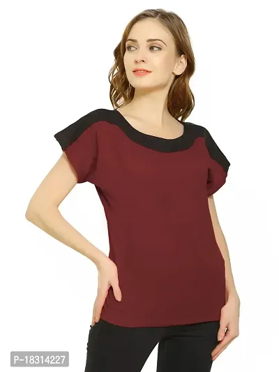 HEATHEX Women's Regular Funky Plain Cotton T-Shirt-thumb4