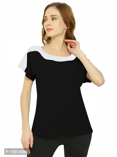 HEATHEX Women's Regular Funky Plain Cotton T-Shirt-thumb0