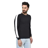 Mens Shoulder Panel Regular Fit Cotton Blend Full Sleeve T-Shirt-thumb1