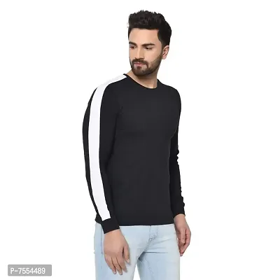 Mens Shoulder Panel Regular Fit Cotton Blend Full Sleeve T-Shirt-thumb2