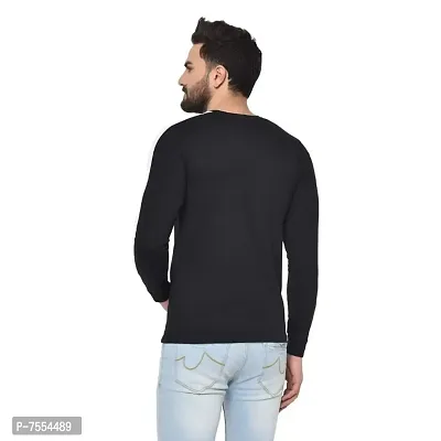 Mens Shoulder Panel Regular Fit Cotton Blend Full Sleeve T-Shirt-thumb4