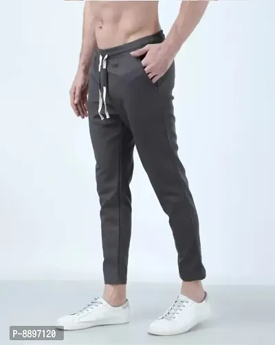 Classic Polyester Solid Track Pants for Men-thumb2